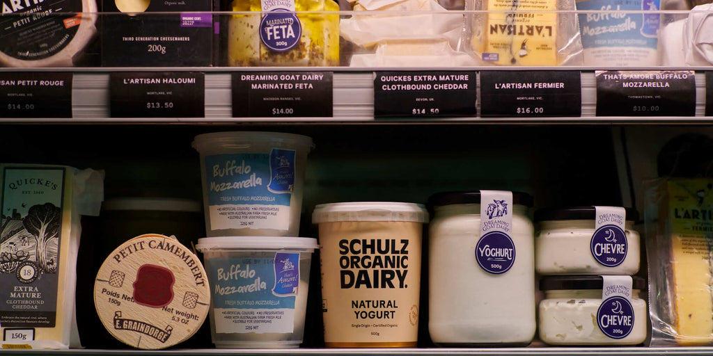 A selection of dairy products featured in the Meatsmith cabinets.